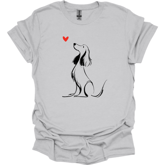 Cocker Spaniel - Sketch Dog T-Shirt - Ice Grey
