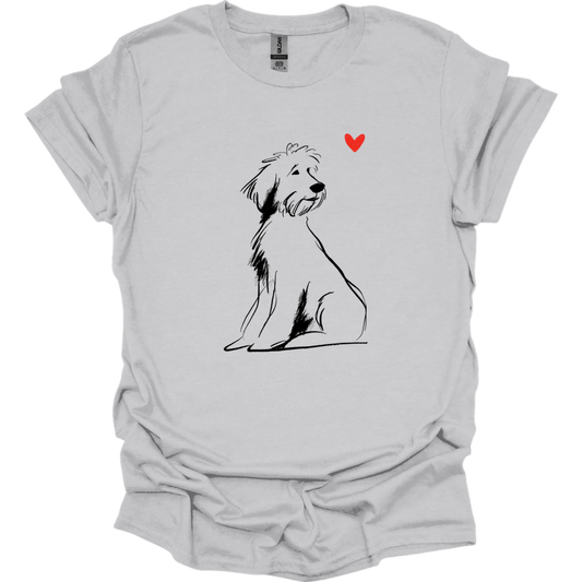 Portuguese Water Dog - Sketch Dog T-Shirt - Ice Grey