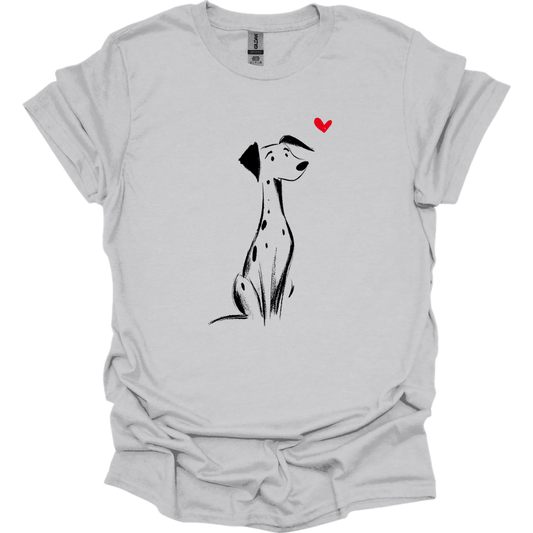 Dalmatian - Sketch Dog T-Shirt - Ice Grey