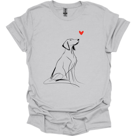 Vizsla - Sketch Dog T-Shirt - Ice Grey