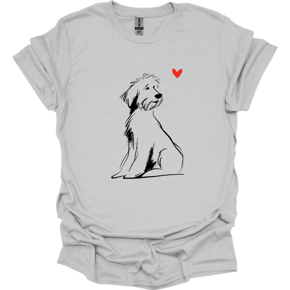 Portuguese Water Dog - Sketch Dog T-Shirt - Ice Grey