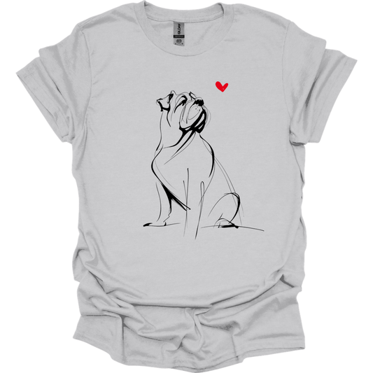 Mastiff - Sketch Dog T-Shirt - Ice Grey