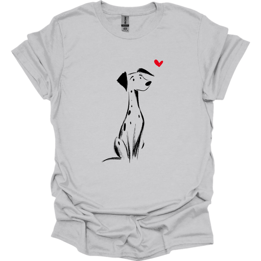 Dalmatian - Sketch Dog T-Shirt - Ice Grey