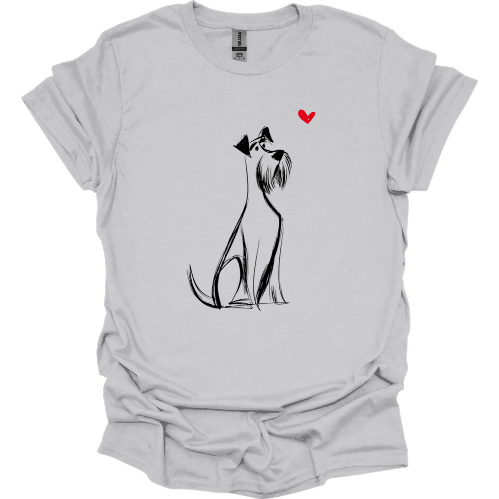 Giant Schnauzer - Sketch Dog T-Shirt - Ice Grey