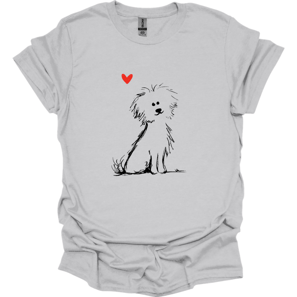 Bichon Frise - Sketch Dog T-Shirt - Ice Grey