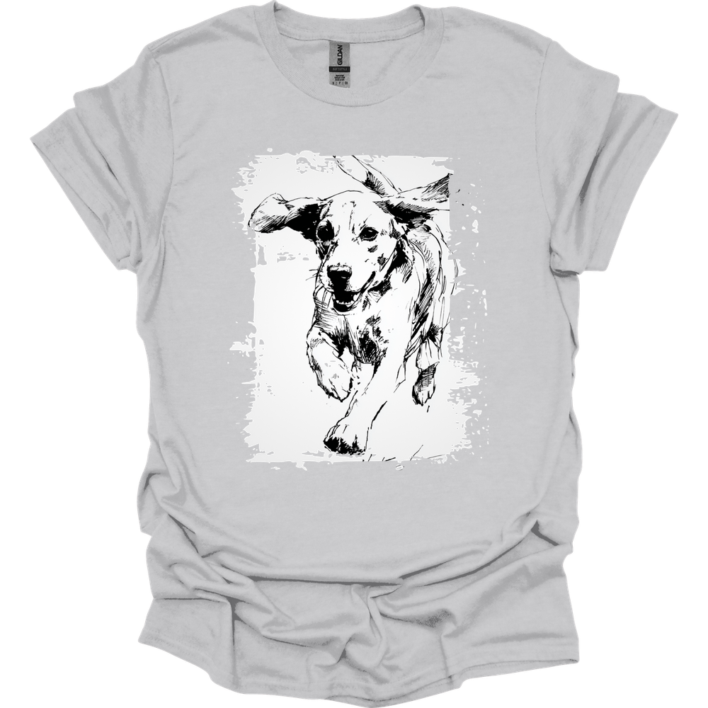 Beagle - Running Dog T-Shirt - Ice Grey