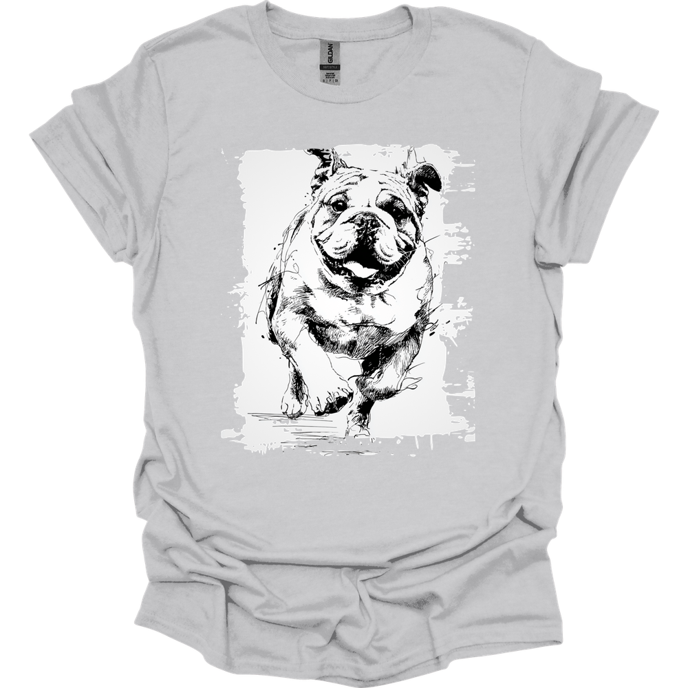 Bulldog - Running Dog T-Shirt - Ice Grey
