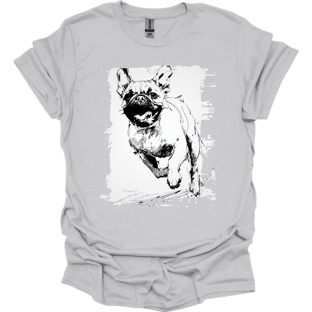 Pug - Running Dog T-Shirt - Ice Grey