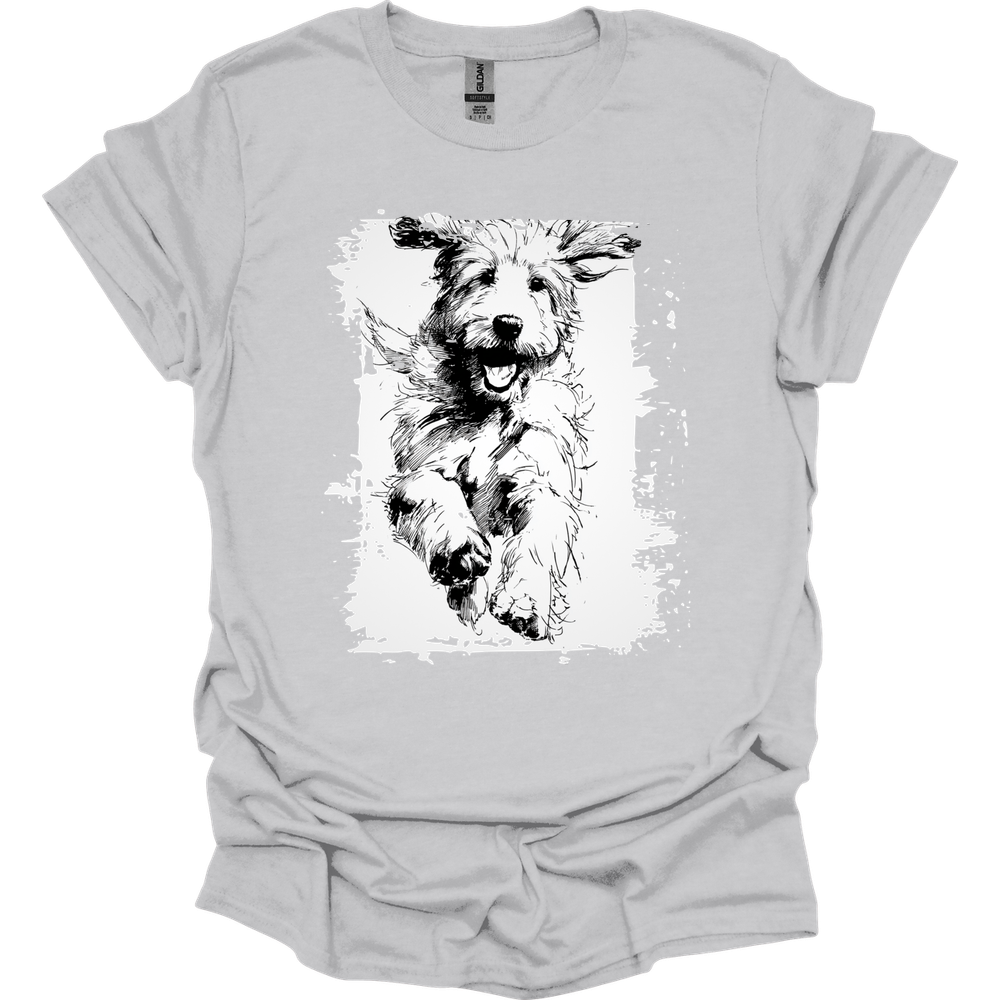 Golden Doodle - Running Dog T-Shirt - Ice Grey