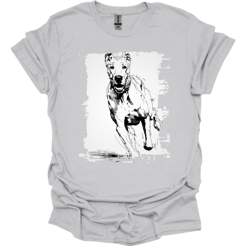Great Dane - Running Dog T-Shirt - Ice Grey
