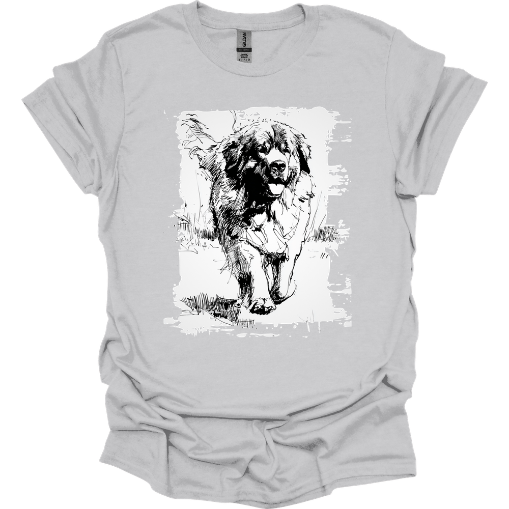 Newfoundland - Running Dog T-Shirt - Ice Grey