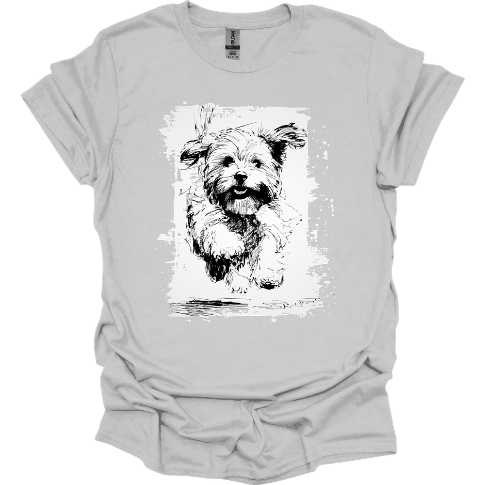 Havanese - Running Dog T-Shirt - Ice Grey