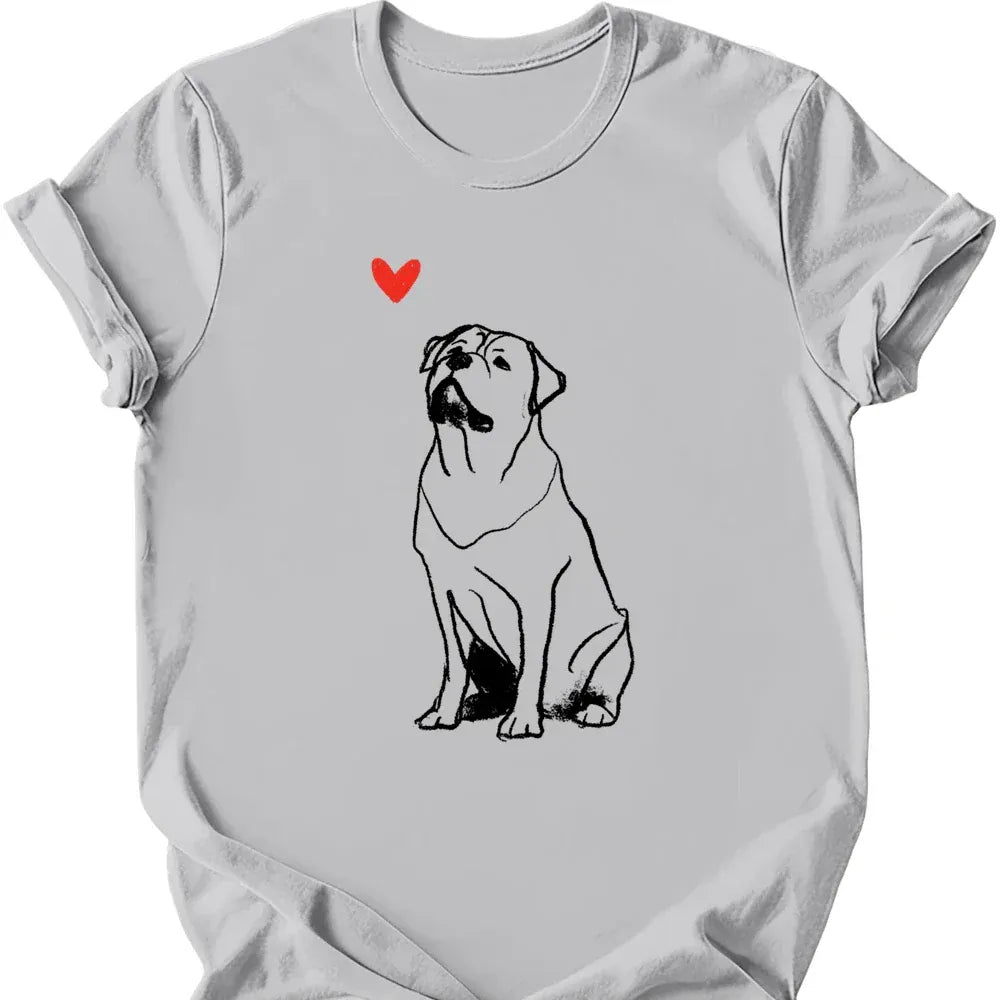 Rottweiler - Sketch Dog T-Shirt - Ice Grey