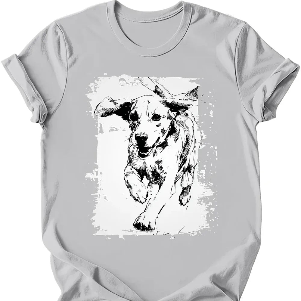 Beagle - Running Dog T-Shirt - Ice Grey