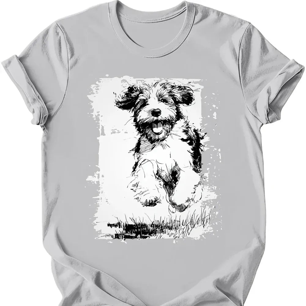 Portuguese Water Dog - Running Dog T-Shirt - Ice Grey