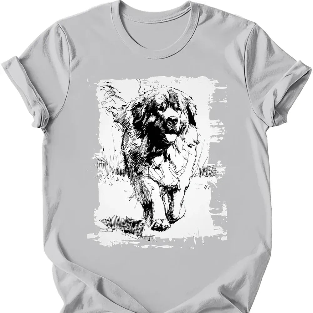 Newfoundland - Running Dog T-Shirt - Ice Grey