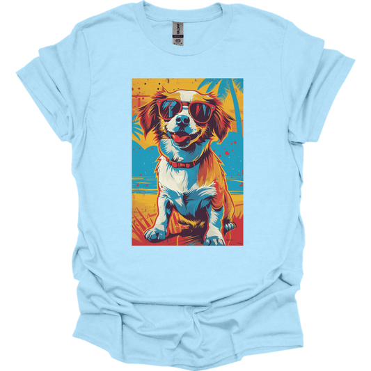 Papillon - Summer Dog T-Shirt - Light Blue