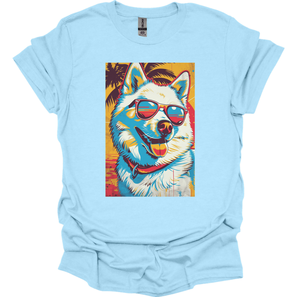Samoyed - Summer Dog T-Shirt - Light Blue
