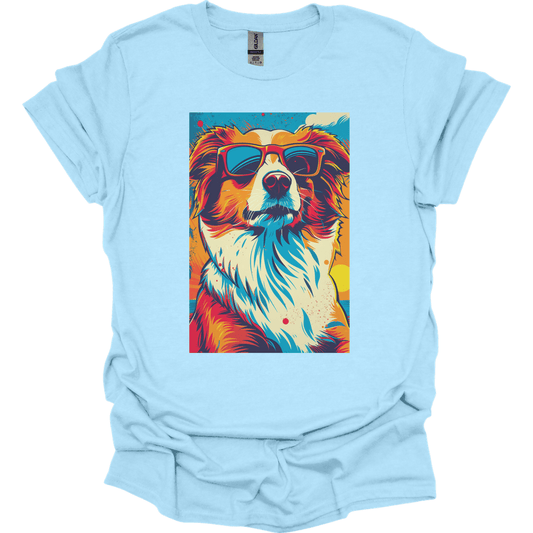 Shetland Sheepdog - Summer Dog T-Shirt - Light Blue