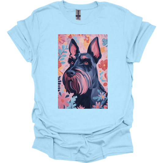 Giant Schnauzer - Boho Dog T-Shirt - Light Blue