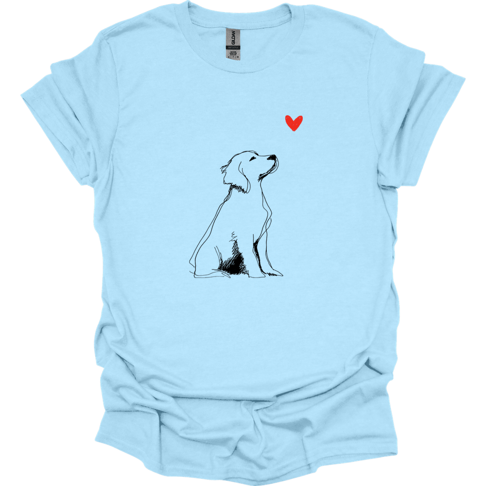 Brittany - Sketch Dog T-Shirt - Light Blue