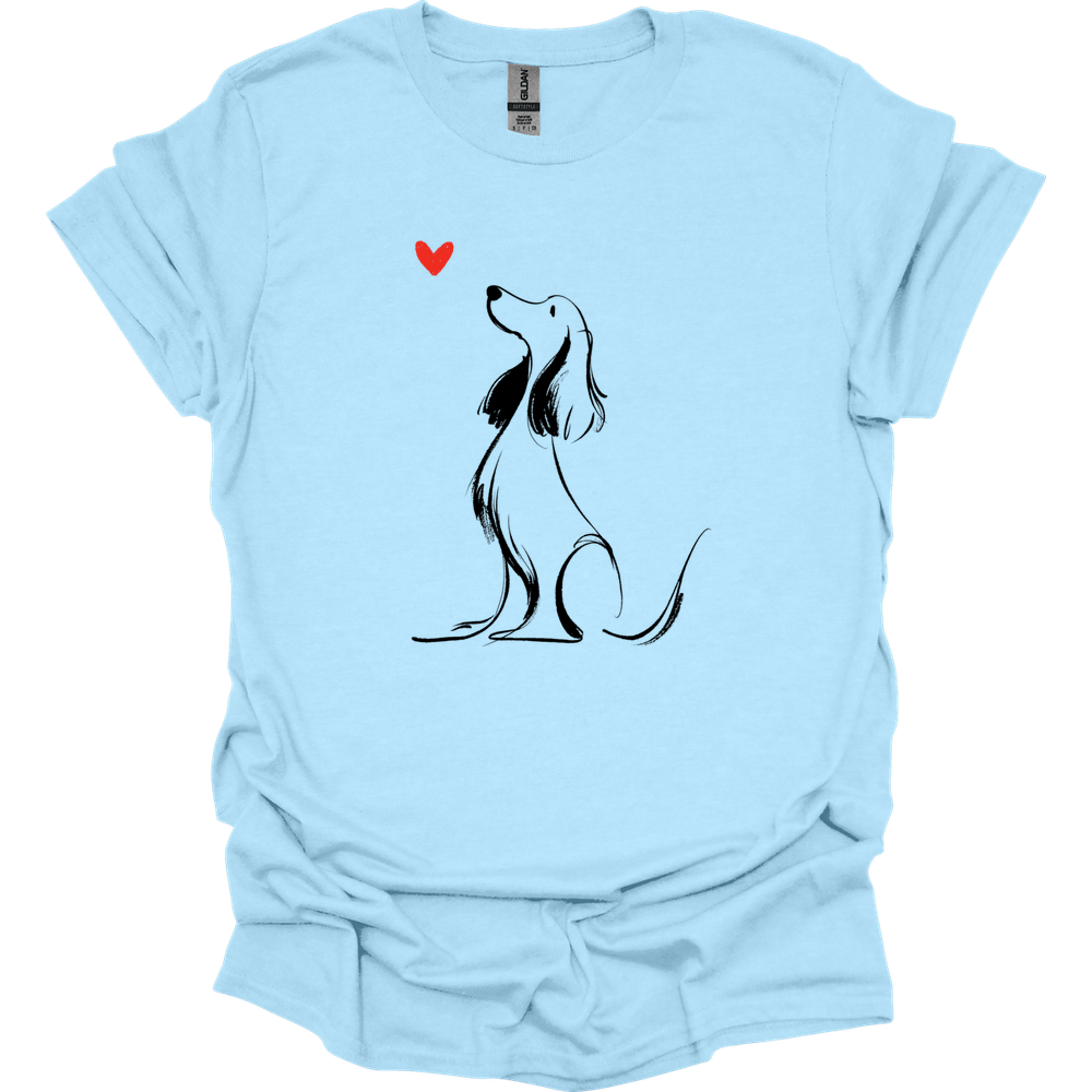 Cocker Spaniel - Sketch Dog T-Shirt - Light Blue