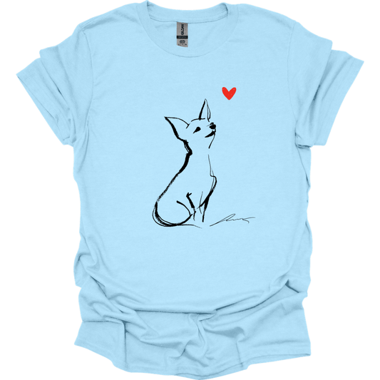 Chihuahua - Sketch Dog T-Shirt - Light Blue