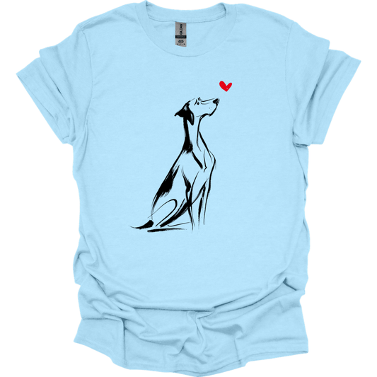German Shorthaired Pointer - Sketch Dog T-Shirt - Light Blue