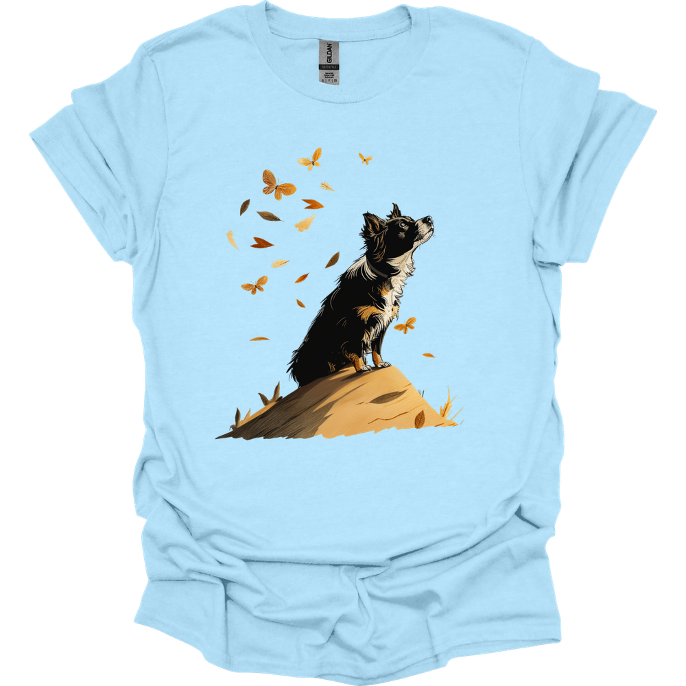 Miniature American Shepherd - Fall Dog T-Shirt - Light Blue