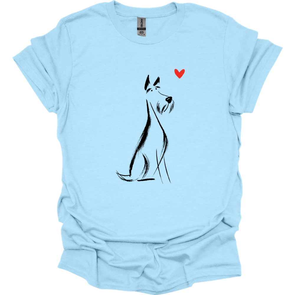 Kerry Blue Terrier - Sketch Dog T-Shirt - Light Blue