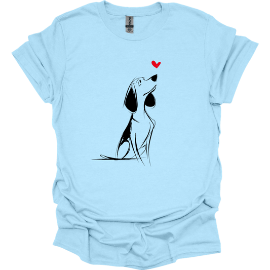 Beagle - Sketch Dog T-Shirt - Light Blue