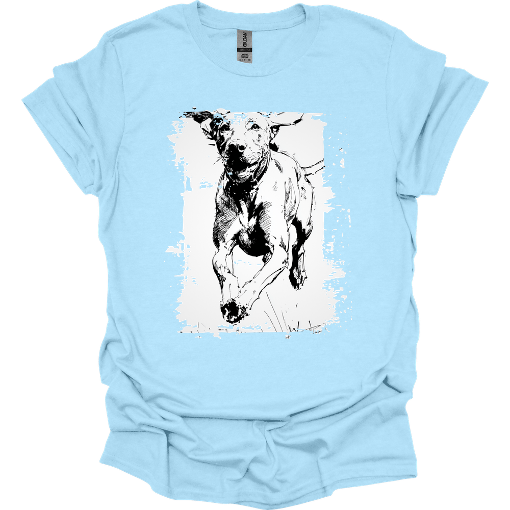 Vizsla - Running Dog T-Shirt - Light Blue