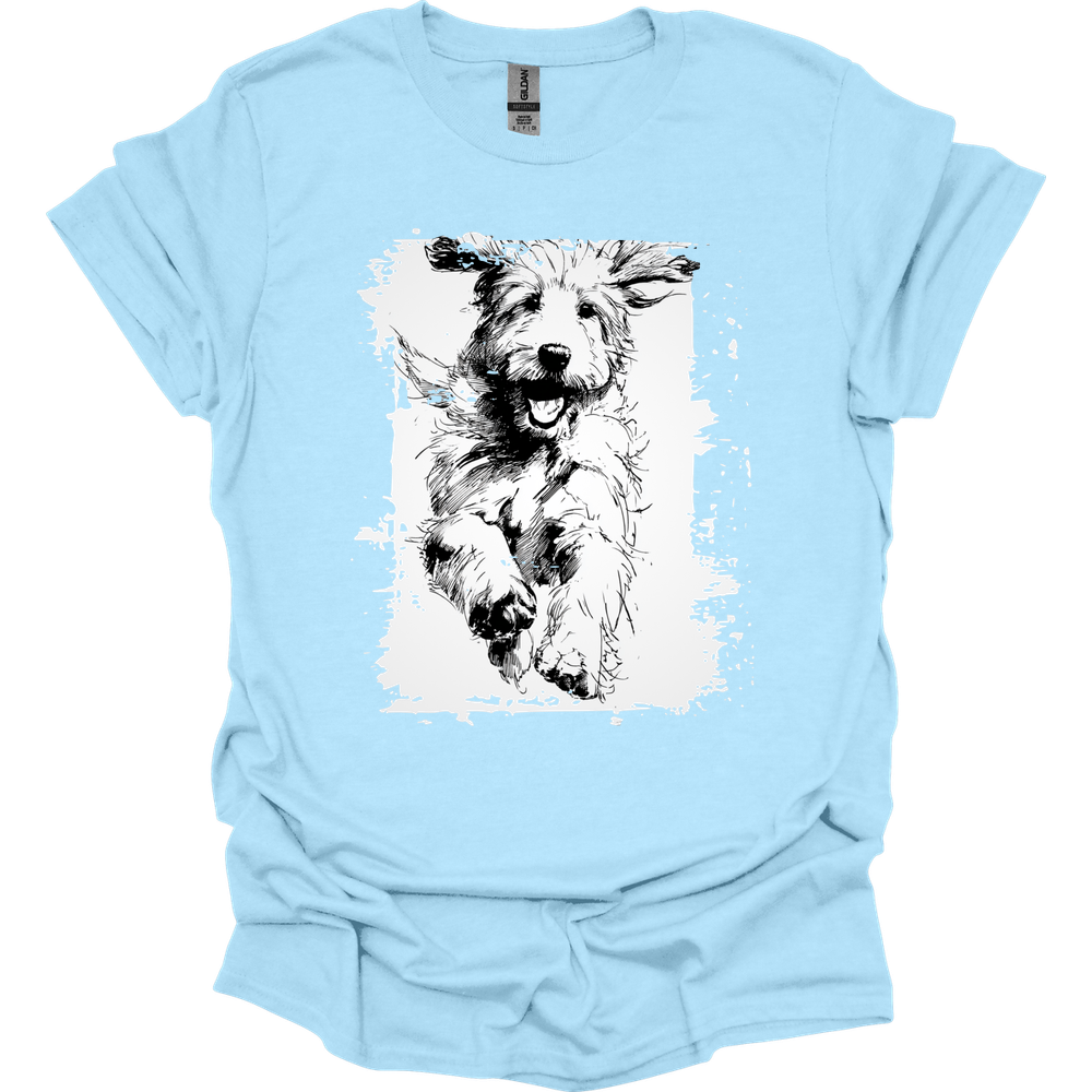 Golden Doodle - Running Dog T-Shirt - Light Blue