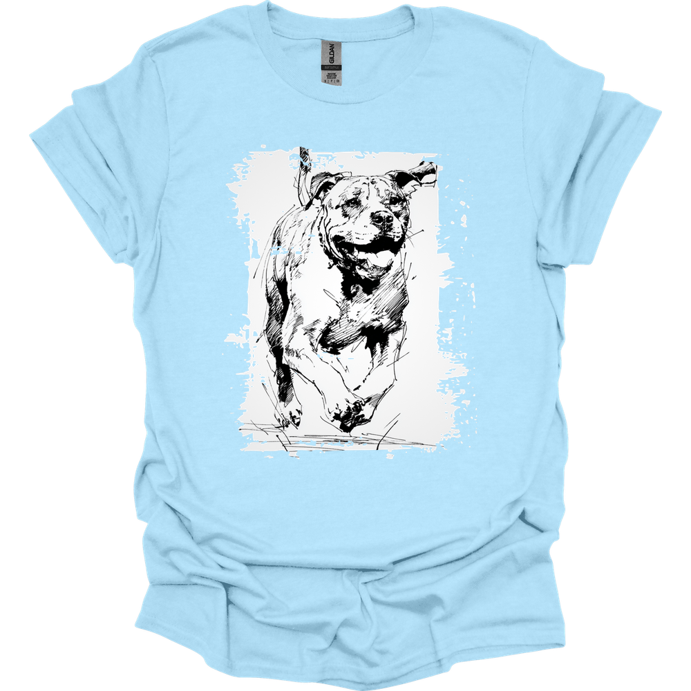 Mastiff - Running Dog T-Shirt - Light Blue