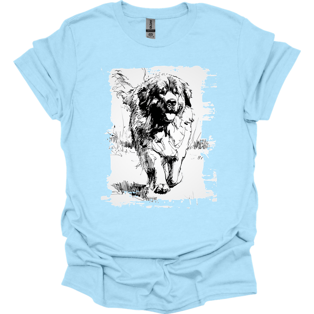Newfoundland - Running Dog T-Shirt - Light Blue