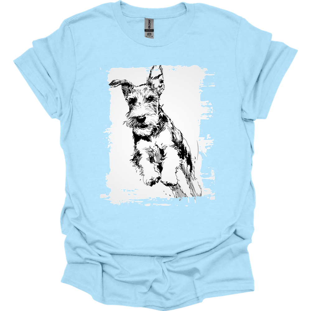 Kerry Blue Terrier - Running Dog T-Shirt - Light Blue