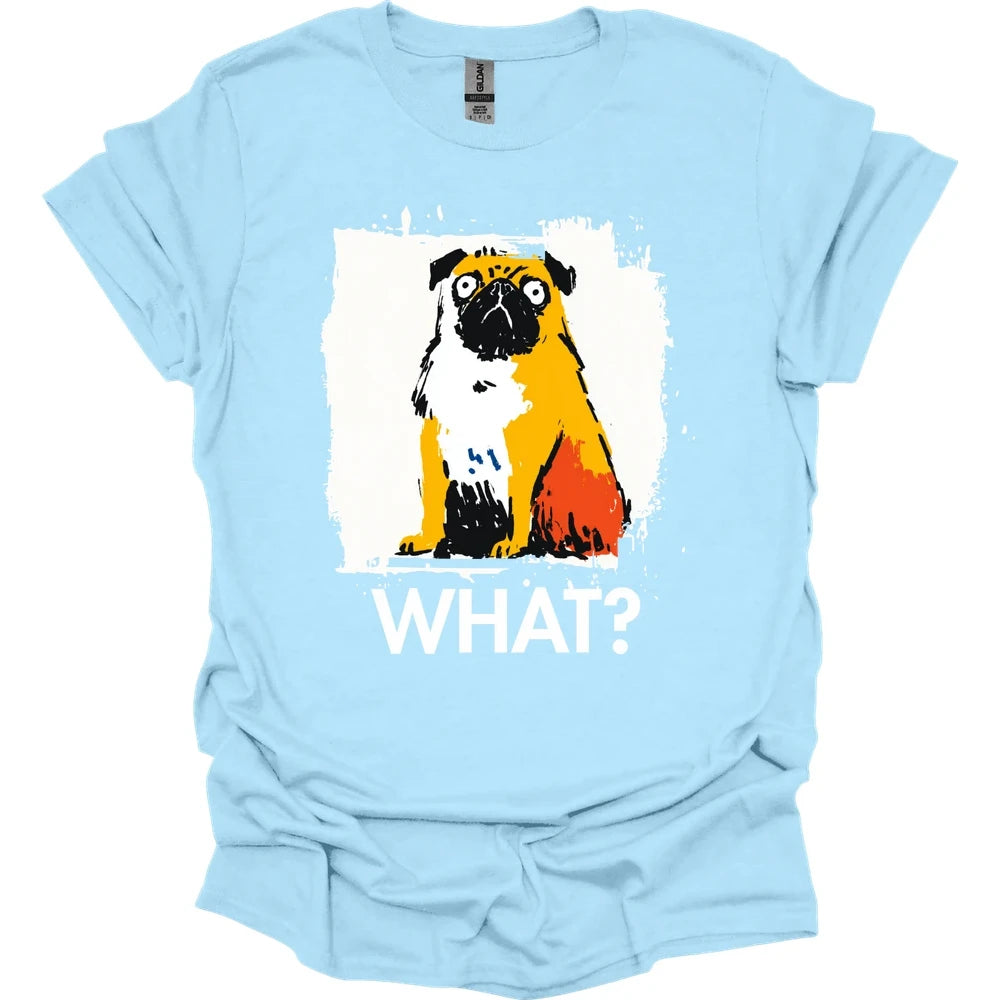 Pug - What Dog T-Shirt - Light Blue