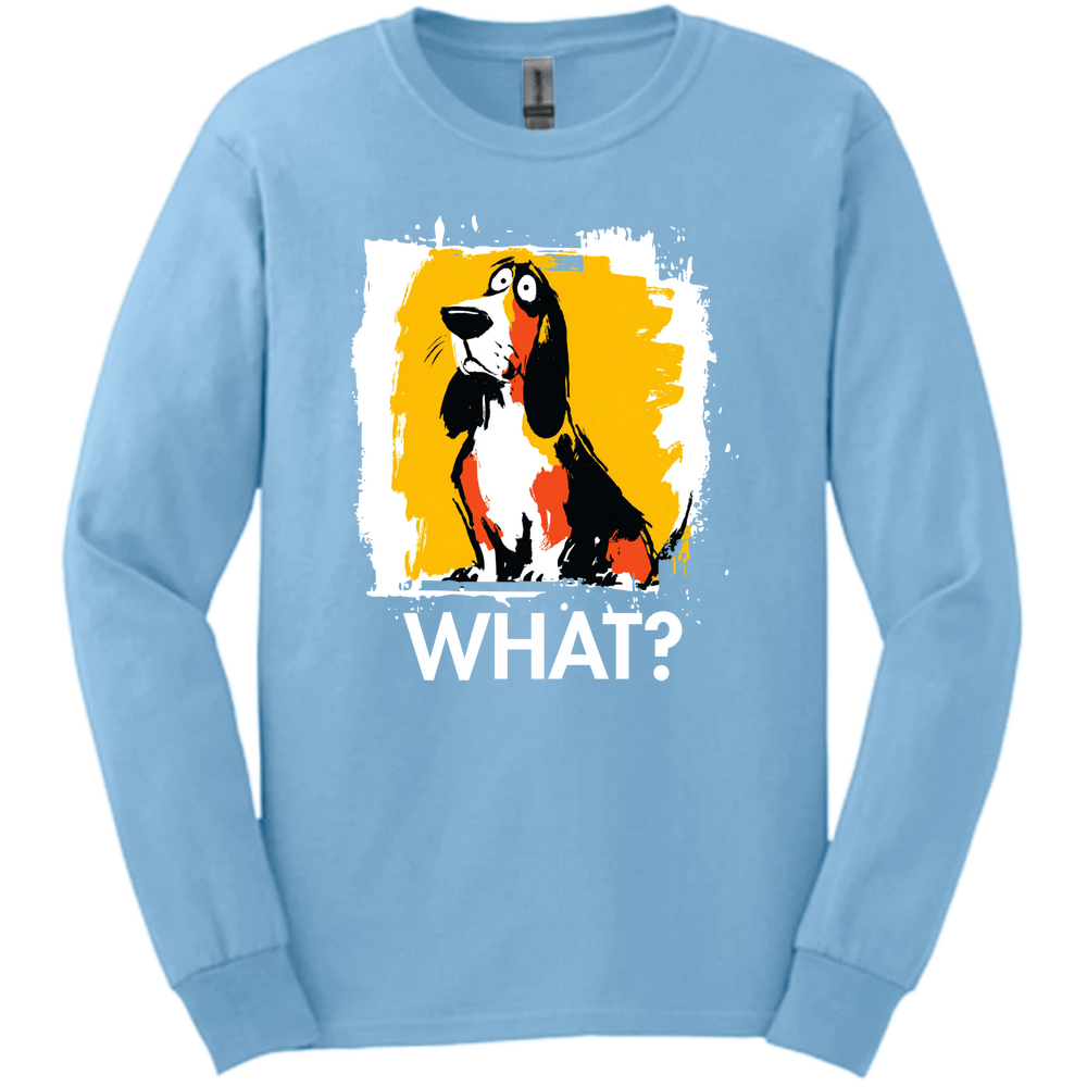 Basset Hound - What Dog Long Sleeve Tee - Light Blue