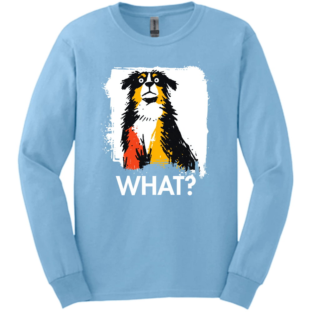 Bernese Mountain Dog - What Dog Long Sleeve Tee - Light Blue