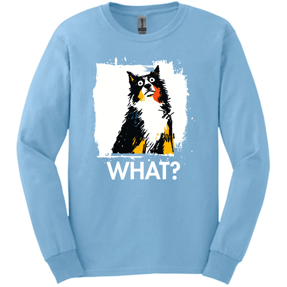 Border Collie - What Dog Long Sleeve Tee - Light Blue
