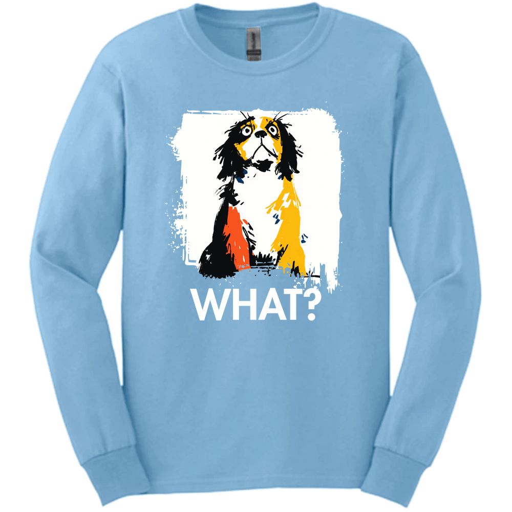 Cavalier King Charles Spaniel - What Dog Long Sleeve Tee - Light Blue