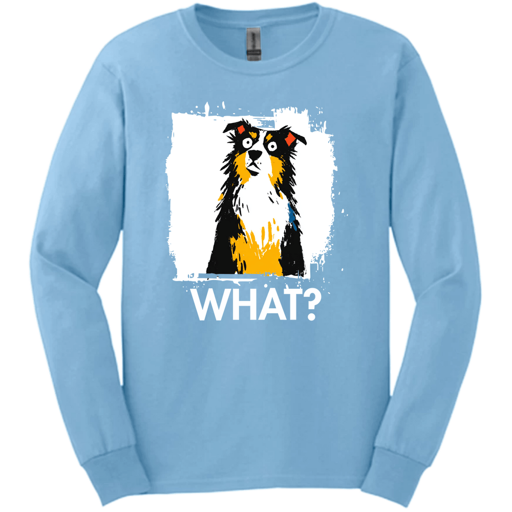 Australian Shepherd - What Dog Long Sleeve Tee - Light Blue