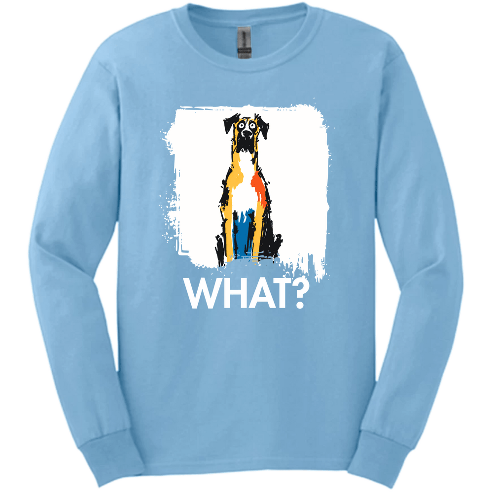 Great Dane - What Dog Long Sleeve Tee - Light Blue