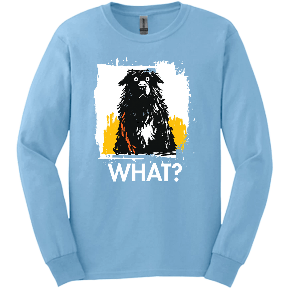 Newfoundland - What Dog Long Sleeve Tee - Light Blue