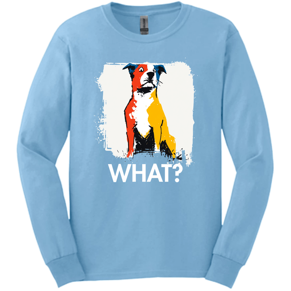 Pitbull - What Dog Long Sleeve Tee - Light Blue