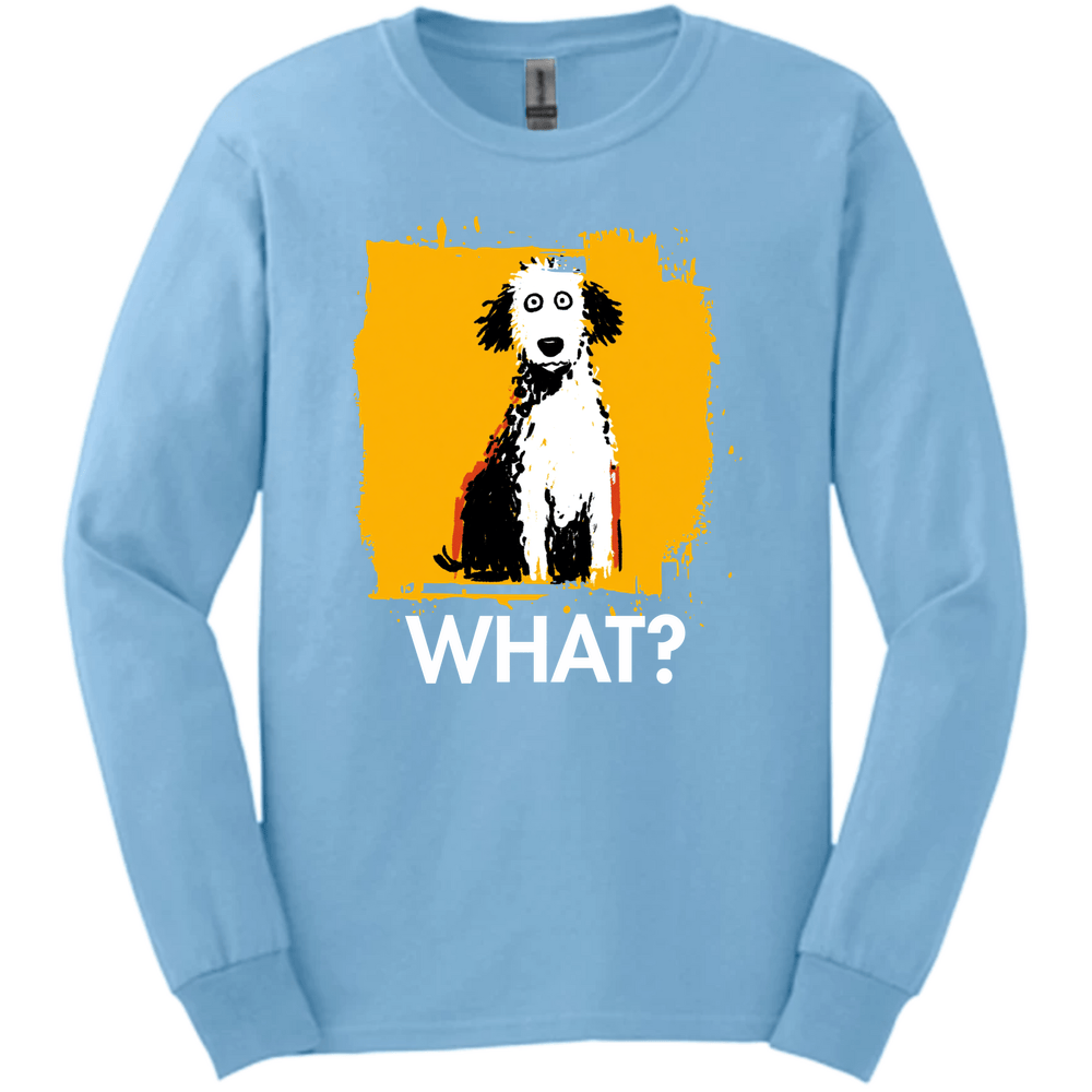 Poodle - What Dog Long Sleeve Tee - Light Blue