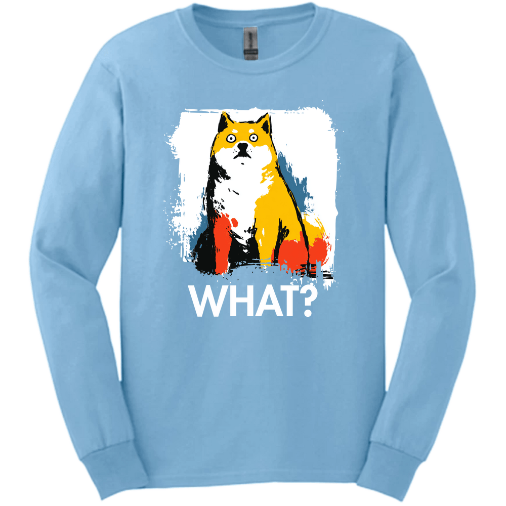 Shiba Inu - What Dog Long Sleeve Tee - Light Blue