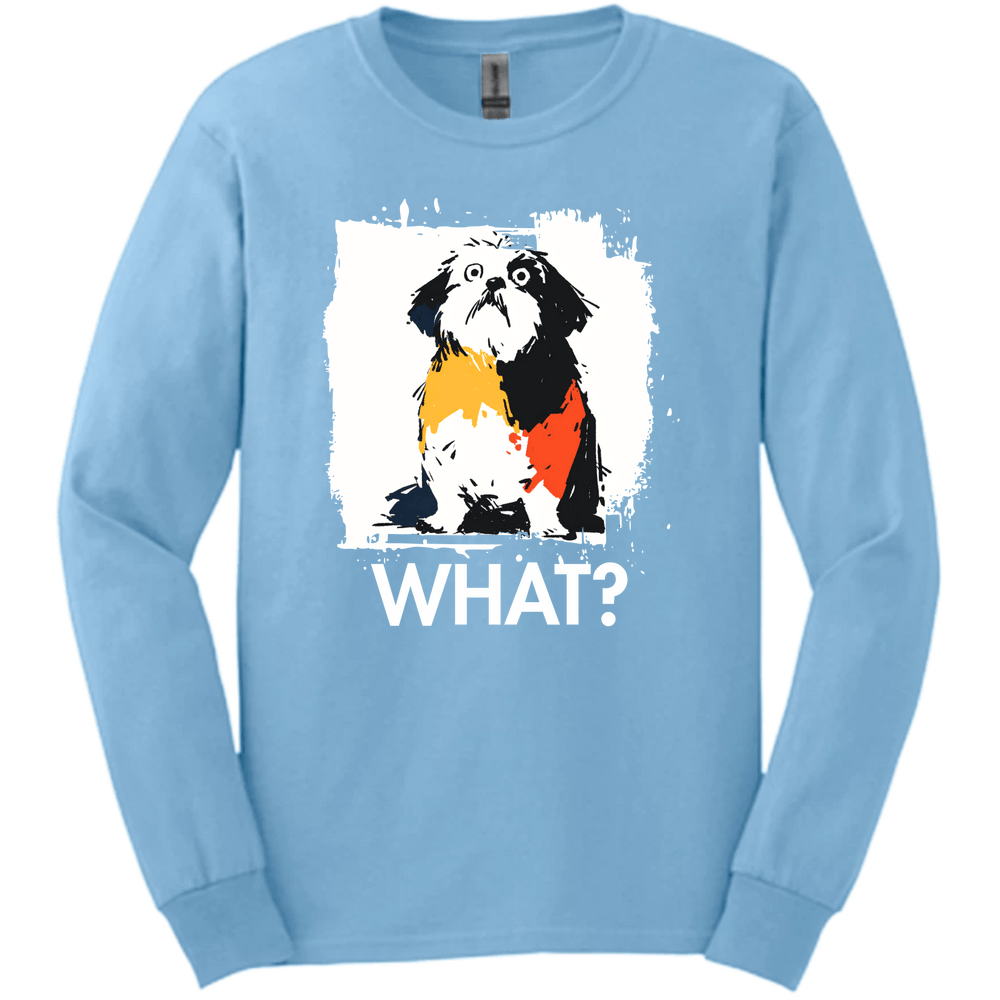 Shih Tzu - What Dog Long Sleeve Tee - Light Blue
