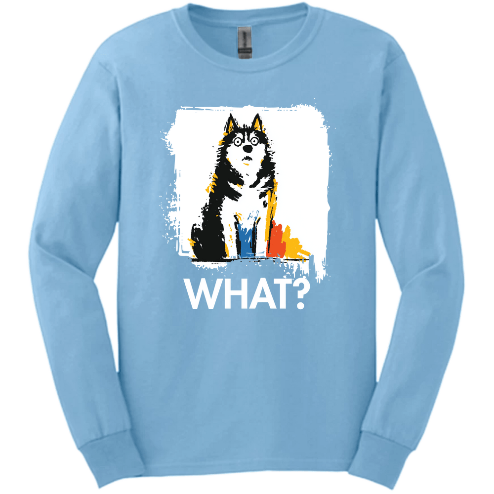 Siberian Husky - What Dog Long Sleeve Tee - Light Blue