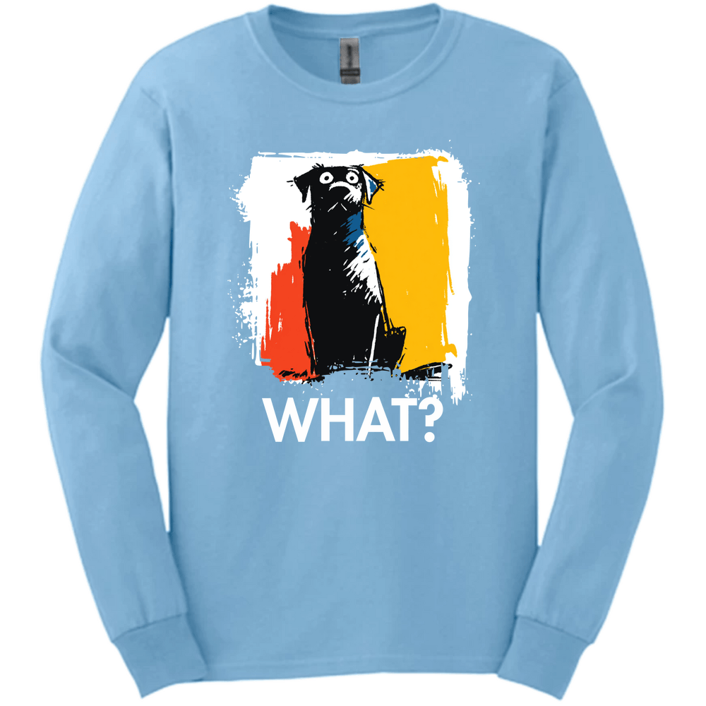 Black Labrador - What Dog Long Sleeve Tee - Light Blue